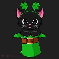Cat St Patricks Day Leprechaun Shamrock Kitten Beanie thumb 2