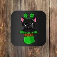 Cat St Patricks Day Leprechaun Shamrock Kitten Coaster thumb 0