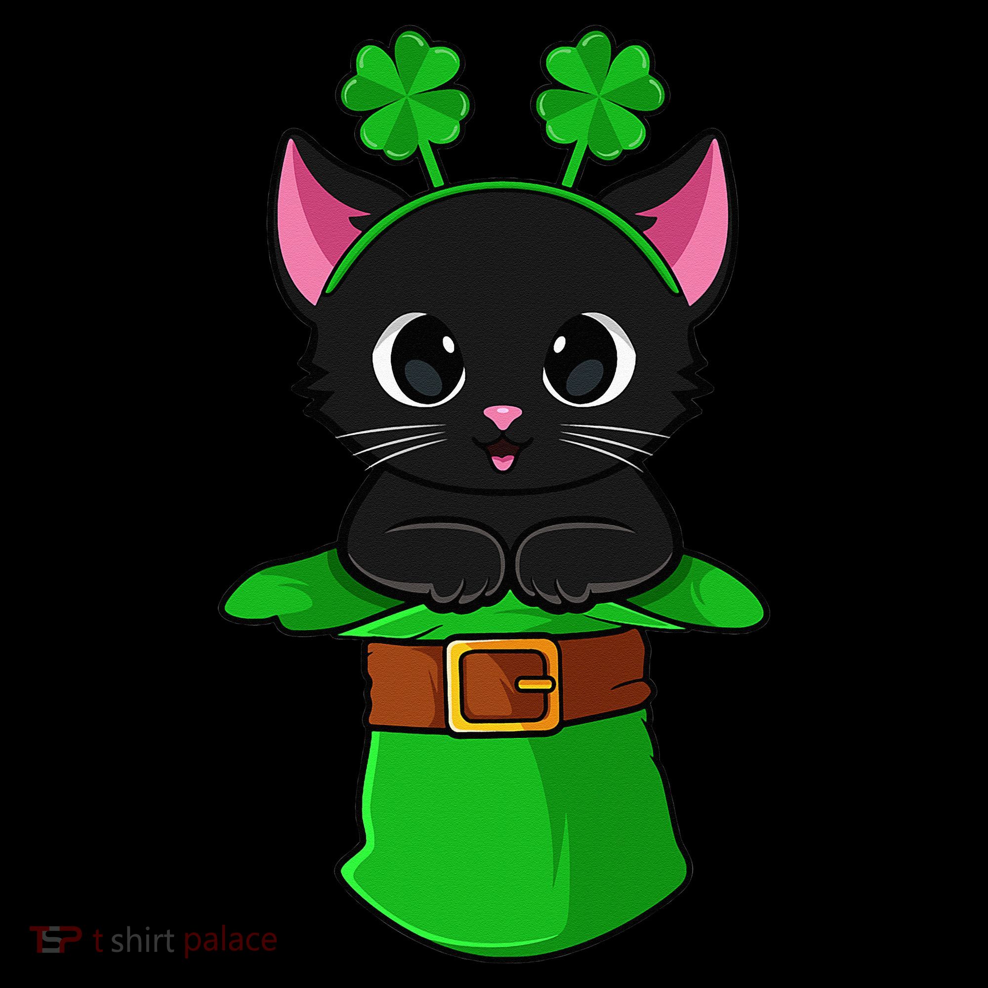 Cat St Patricks Day Leprechaun Shamrock Kitten Pajama Set
