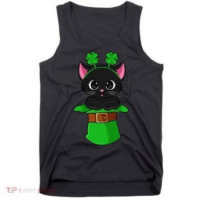 Cat St Patricks Day Leprechaun Shamrock Kitten Tank Top
