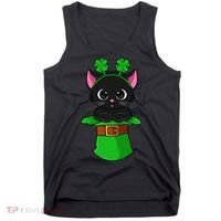 Cat St Patricks Day Leprechaun Shamrock Kitten Tank Top thumb 0