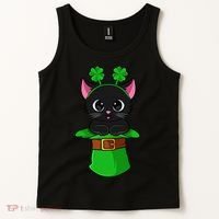 Cat St Patricks Day Leprechaun Shamrock Kitten Tank Top thumb 2