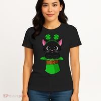 Cat St Patricks Day Leprechaun Shamrock Kitten Women's T-Shirt thumb 4