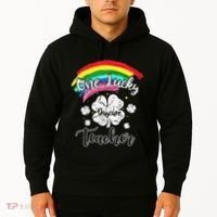 Cute St Patricks Day Gift For One Lucky Daycare Teacher Hoodie thumb 2