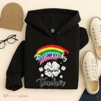 Cute St Patricks Day Gift For One Lucky Daycare Teacher Hoodie thumb 4