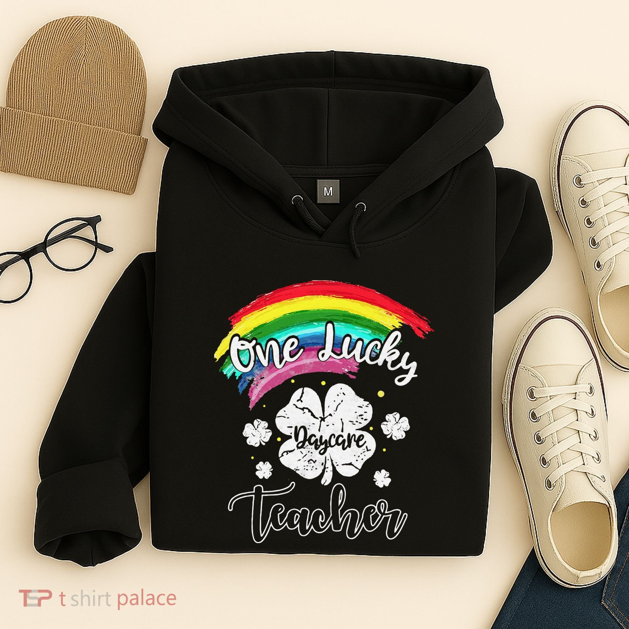 Cute St Patricks Day Gift For One Lucky Daycare Teacher Hoodie