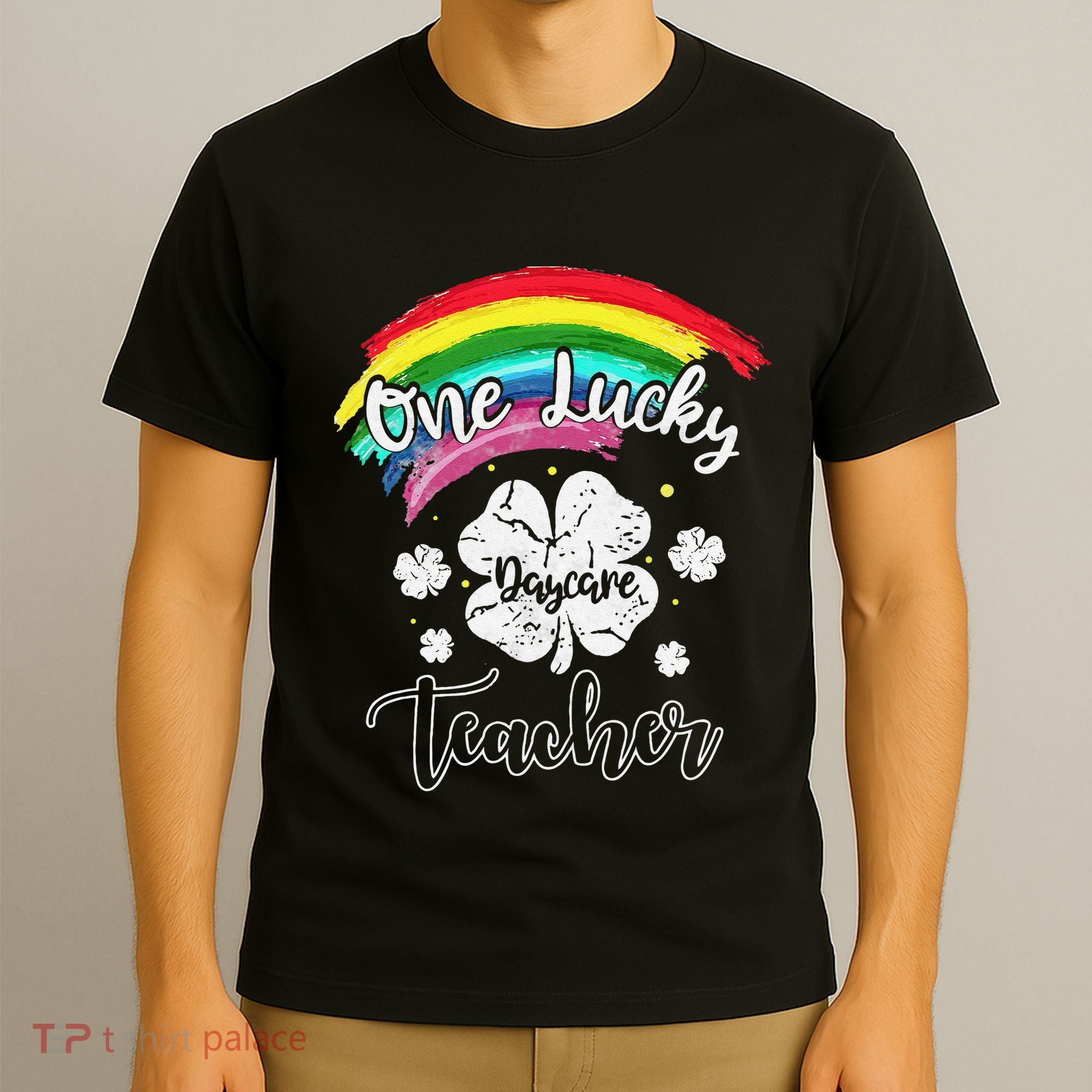Cute St Patricks Day Gift For One Lucky Daycare Teacher T-Shirt