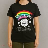 Cute St Patricks Day Gift For One Lucky Daycare Teacher T-Shirt thumb 4