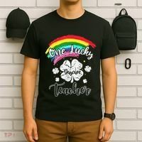 Cute St Patricks Day Gift For One Lucky Daycare Teacher T-Shirt thumb 6