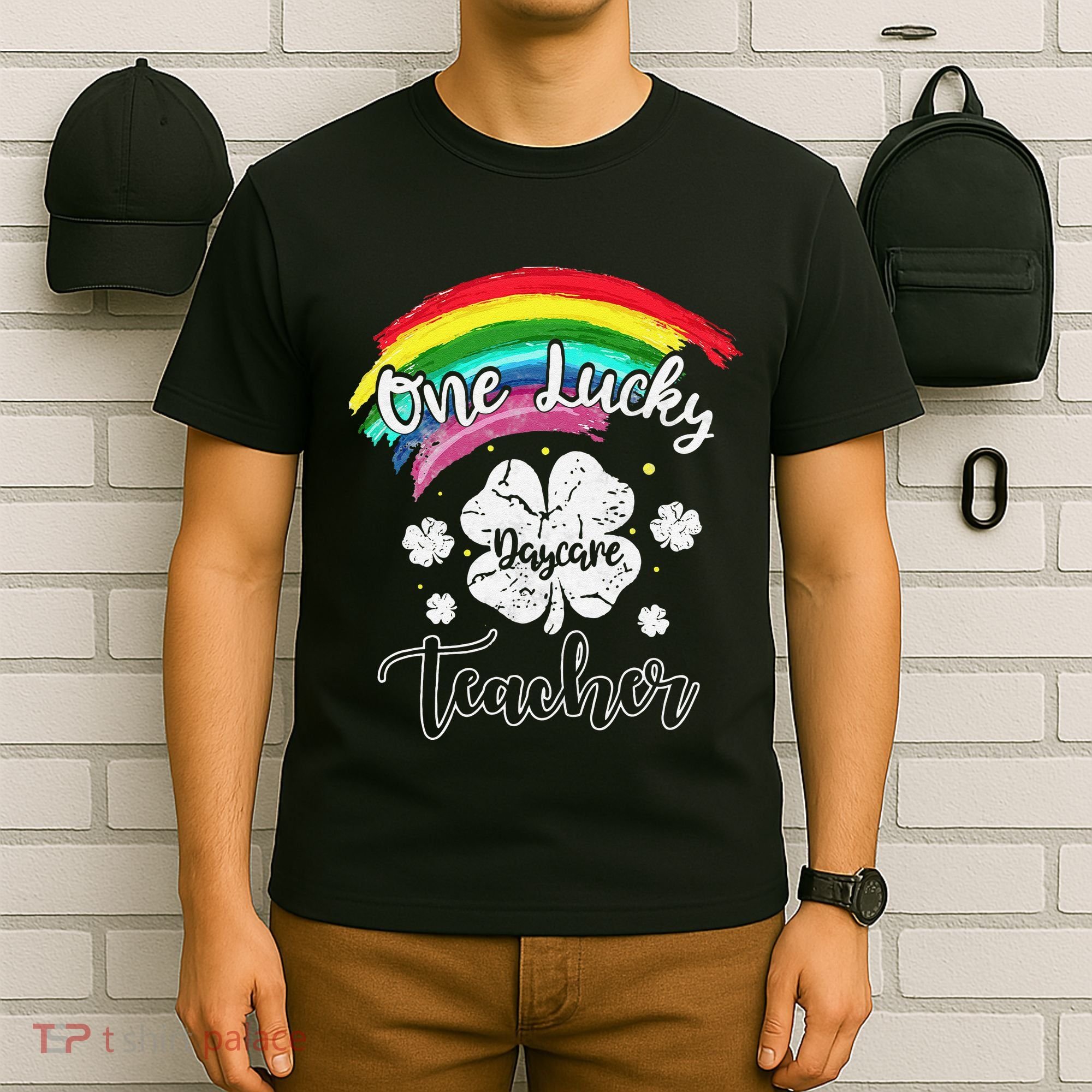 Cute St Patricks Day Gift For One Lucky Daycare Teacher T-Shirt