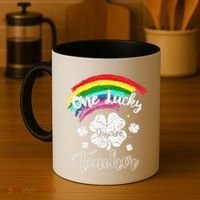 Cute St Patricks Day Gift For One Lucky Daycare Teacher Coffee Mug thumb 4