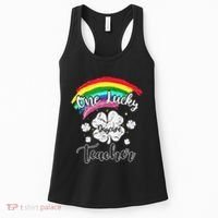 Cute St Patricks Day Gift For One Lucky Daycare Teacher Women's Tank Top thumb 0