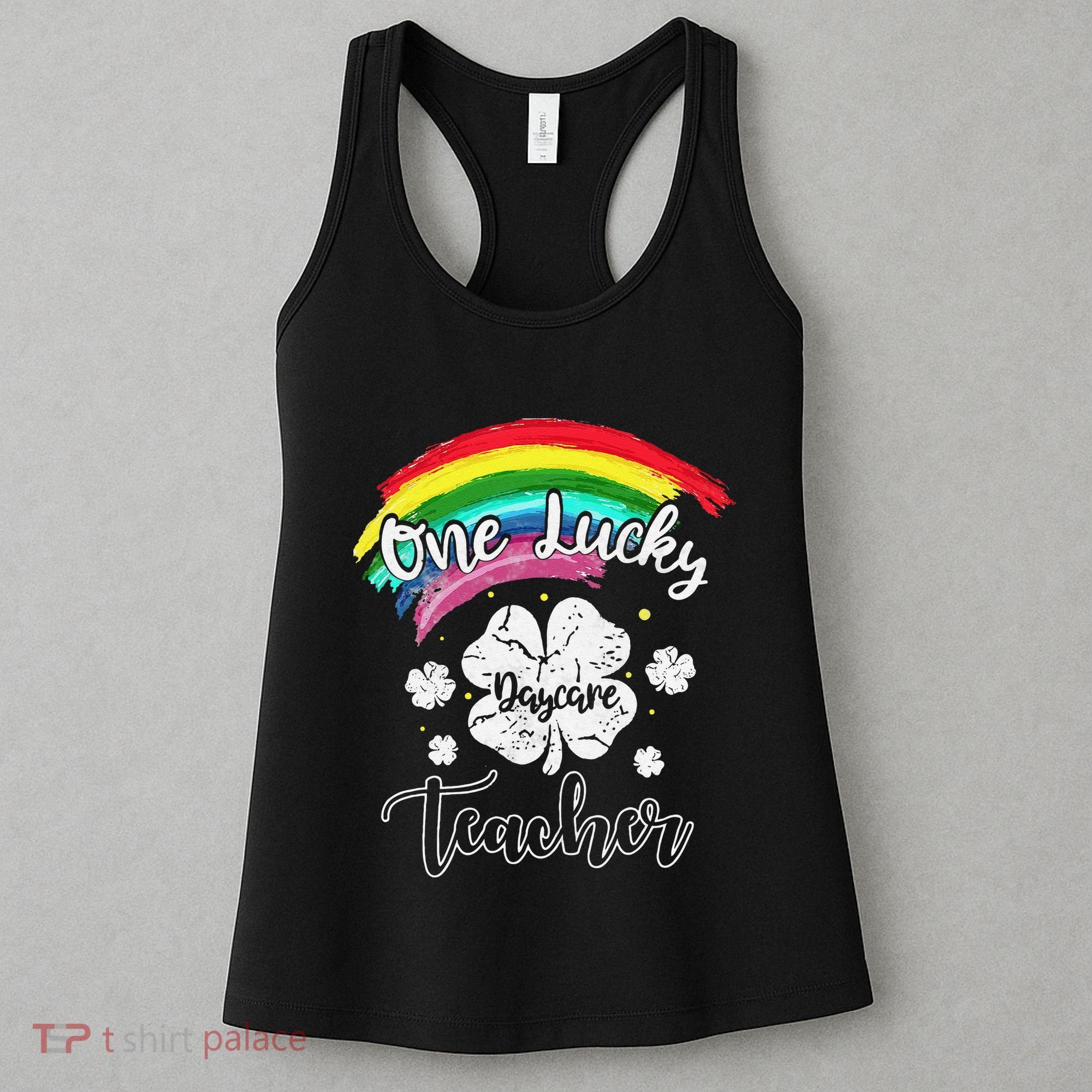 Cute St Patricks Day Gift For One Lucky Daycare Teacher Women's Tank Top