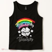 Cute St Patricks Day Gift For One Lucky Daycare Teacher Tank Top thumb 2