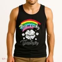 Cute St Patricks Day Gift For One Lucky Daycare Teacher Tank Top thumb 3