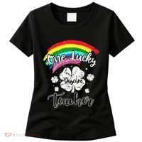 Cute St Patricks Day Gift For One Lucky Daycare Teacher Women's T-Shirt thumb 0