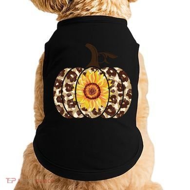 Cheetah Sunflower Pumpkin Doggie Tank