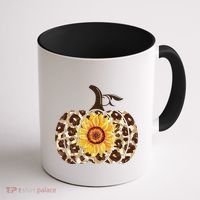 Cheetah Sunflower Pumpkin Coffee Mug thumb 1