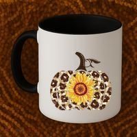 Cheetah Sunflower Pumpkin Coffee Mug thumb 2