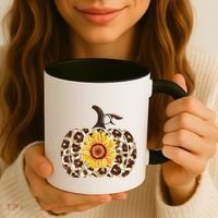 Cheetah Sunflower Pumpkin Coffee Mug thumb 3