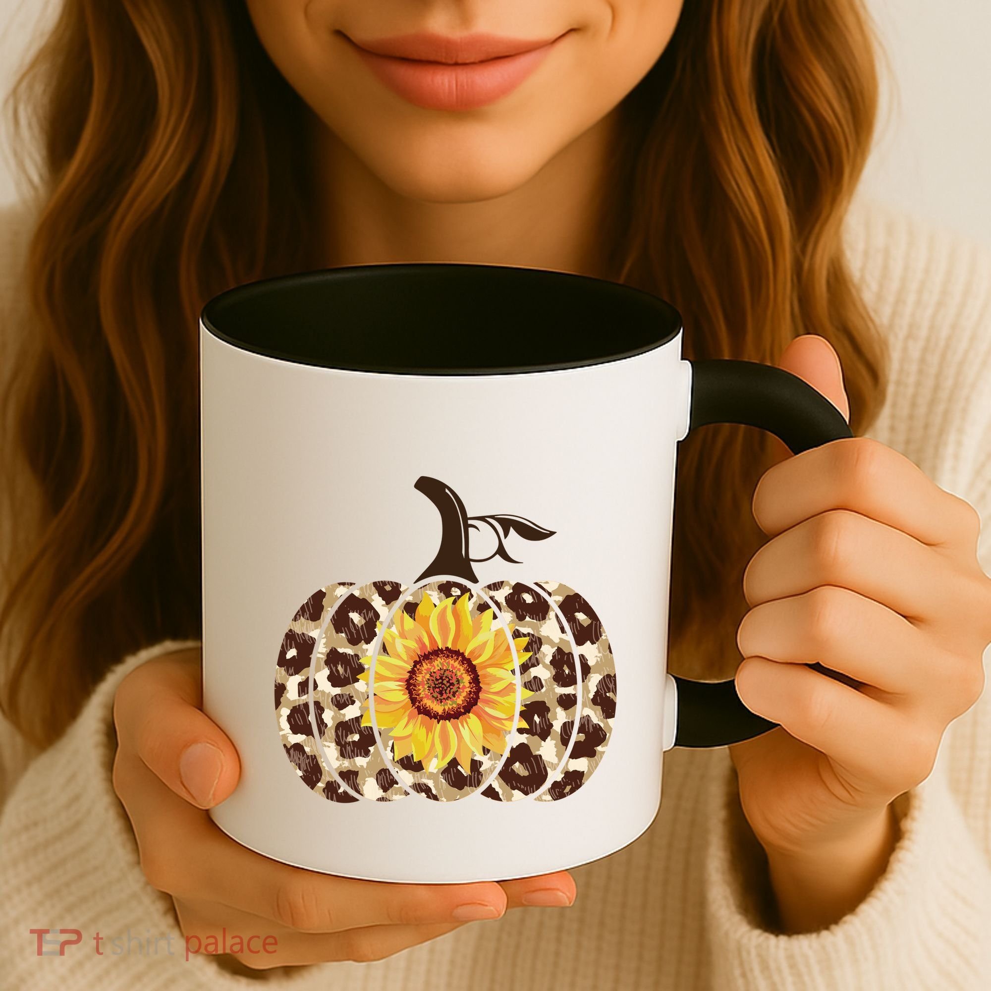 Cheetah Sunflower Pumpkin Coffee Mug
