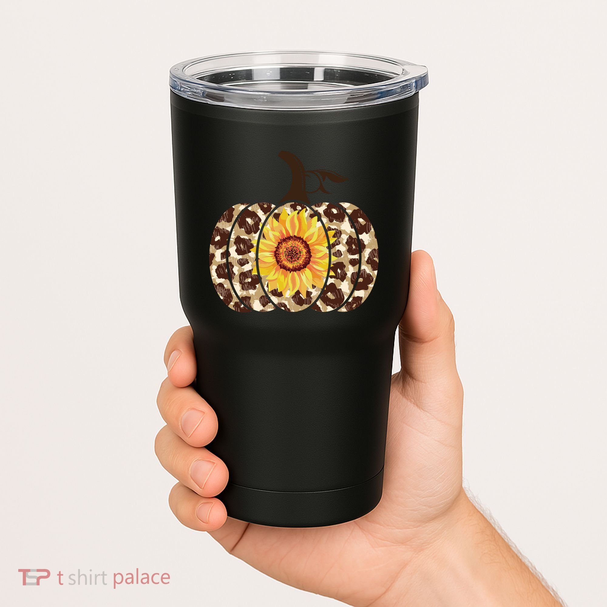 Cheetah Sunflower Pumpkin Tumbler