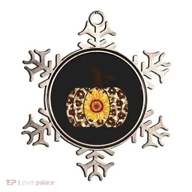 Cheetah Sunflower Pumpkin Ornament