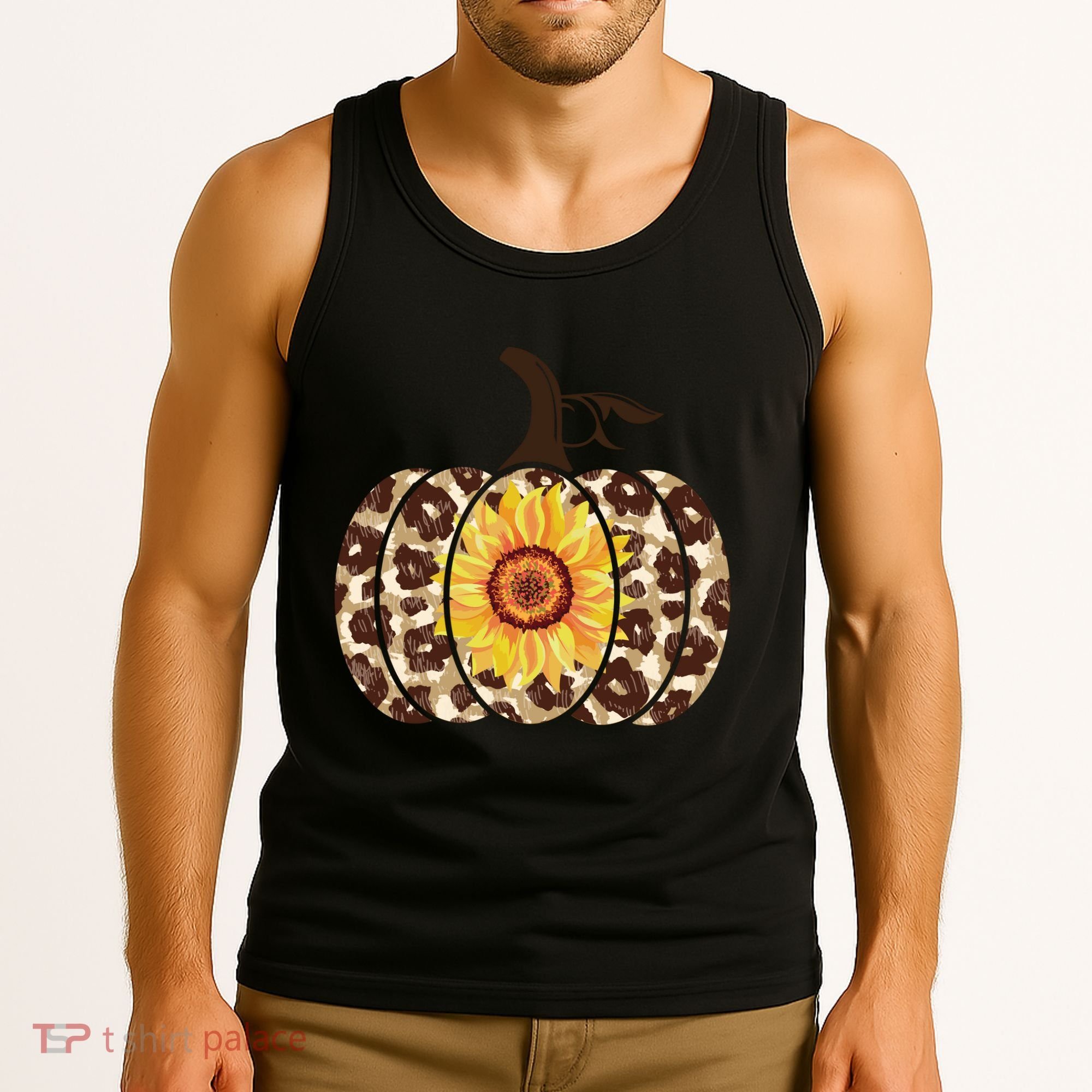 Cheetah Sunflower Pumpkin Tank Top