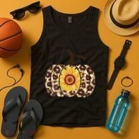 Cheetah Sunflower Pumpkin Tank Top thumb 4