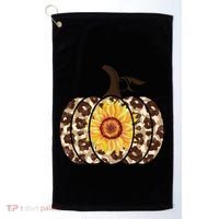Cheetah Sunflower Pumpkin Golf Towel thumb 0