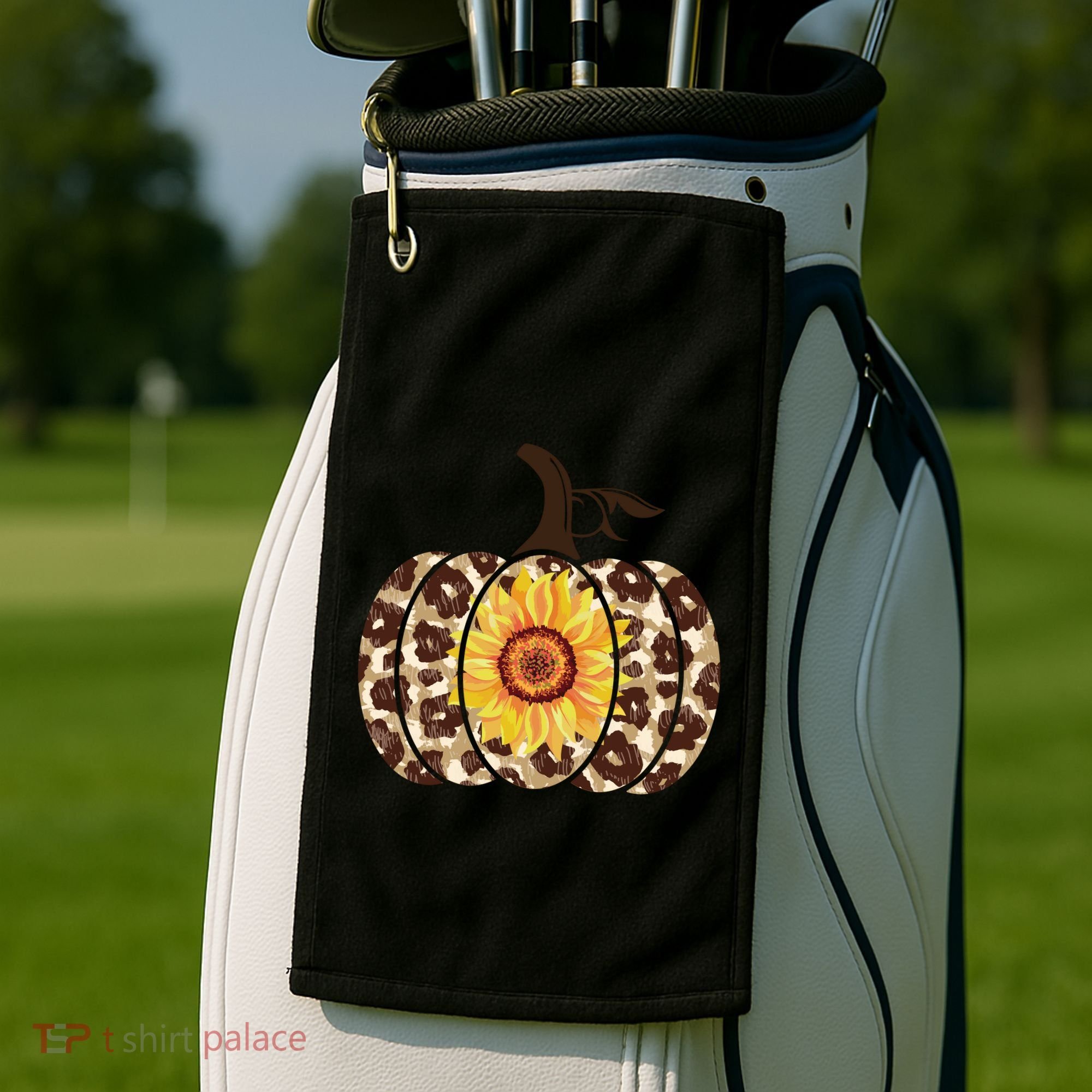 Cheetah Sunflower Pumpkin Golf Towel