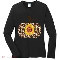 Cheetah Sunflower Pumpkin Women's Long Sleeve Shirt thumb 0