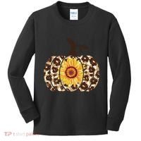 Cheetah Sunflower Pumpkin Kids Long Sleeve Shirt thumb 0