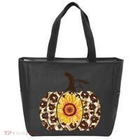 Cheetah Sunflower Pumpkin Tote Bag thumb 0