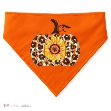 Cheetah Sunflower Pumpkin USA-Made Doggie Bandana