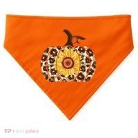 Cheetah Sunflower Pumpkin USA-Made Doggie Bandana thumb 0