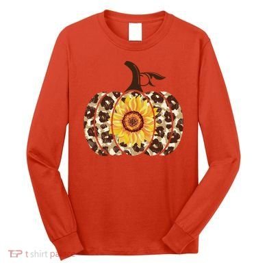 Cheetah Sunflower Pumpkin Long Sleeve Shirt