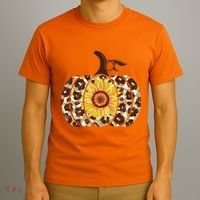 Cheetah Sunflower Pumpkin T-Shirt thumb 3