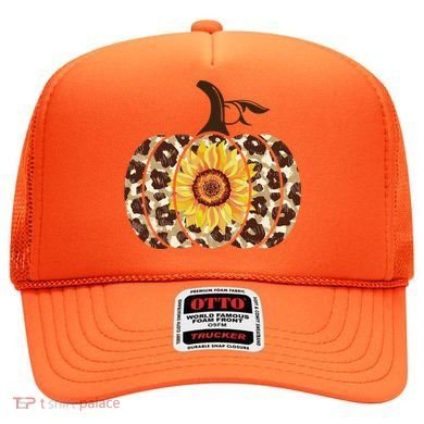 Cheetah Sunflower Pumpkin Hat