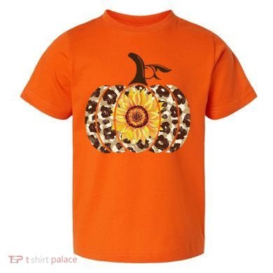 Cheetah Sunflower Pumpkin Toddler T-Shirt