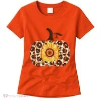 Cheetah Sunflower Pumpkin Women's T-Shirt thumb 0