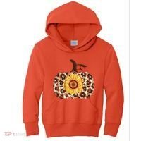 Cheetah Sunflower Pumpkin Kids Hoodie thumb 0