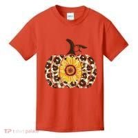 Cheetah Sunflower Pumpkin Kids T-Shirt thumb 0