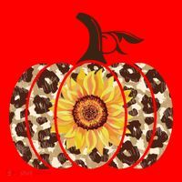 Cheetah Sunflower Pumpkin Santa Hat thumb 1