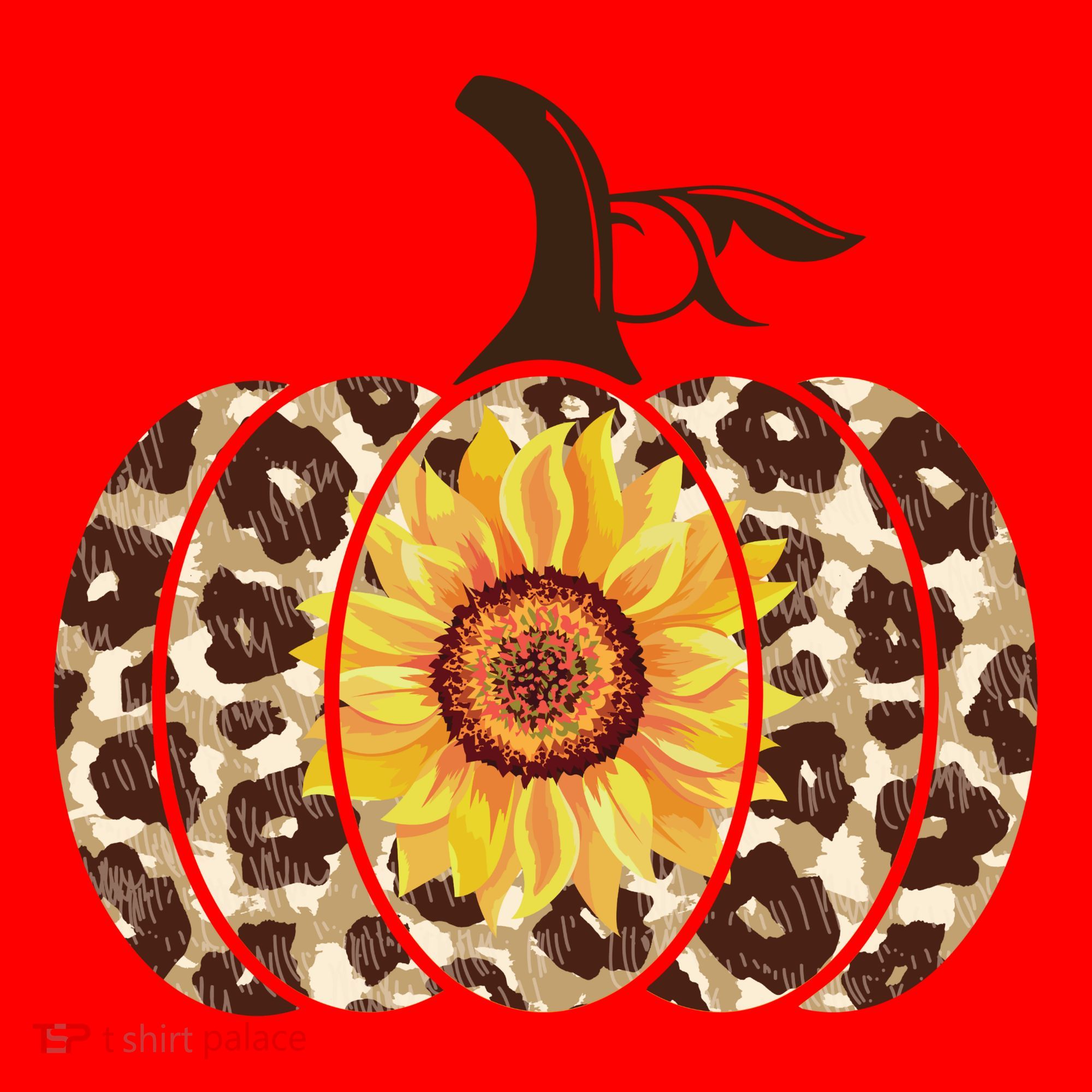 Cheetah Sunflower Pumpkin Santa Hat