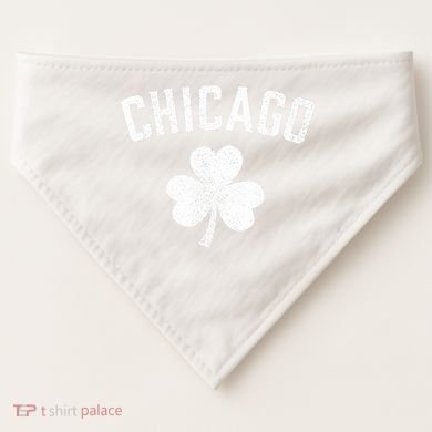 Chicago, St Patrick's day - Patty's day shamrock tee USA-Made Doggie Bandana