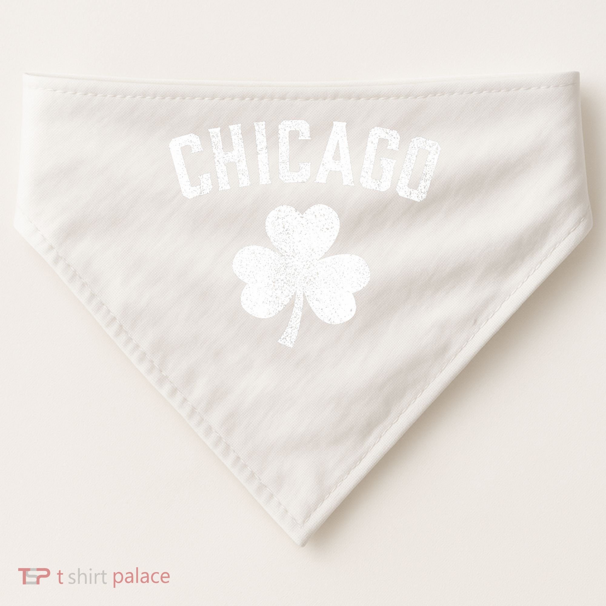 Chicago, St Patrick's day - Patty's day shamrock tee USA-Made Doggie Bandana