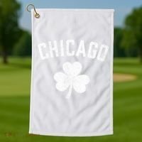 Chicago, St Patrick's day - Patty's day shamrock tee Golf Towel thumb 1