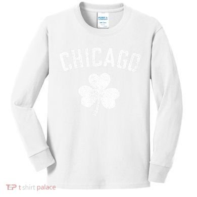 Chicago, St Patrick's day - Patty's day shamrock tee Kids Long Sleeve Shirt
