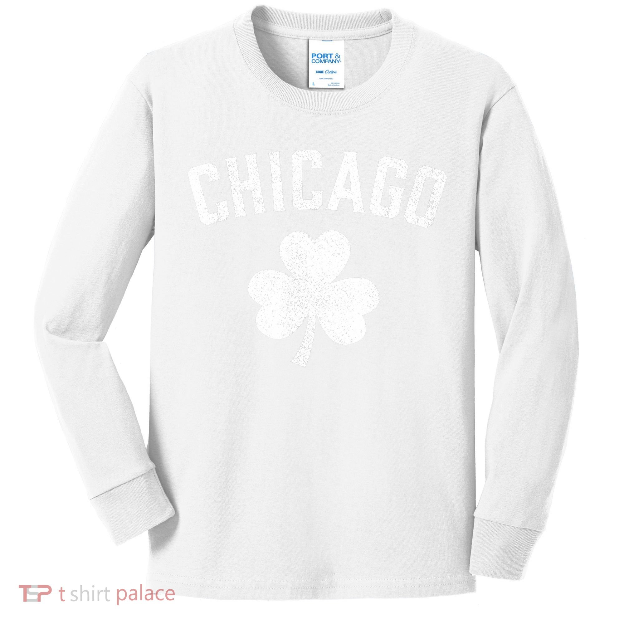 Chicago, St Patrick's day - Patty's day shamrock tee Kids Long Sleeve Shirt